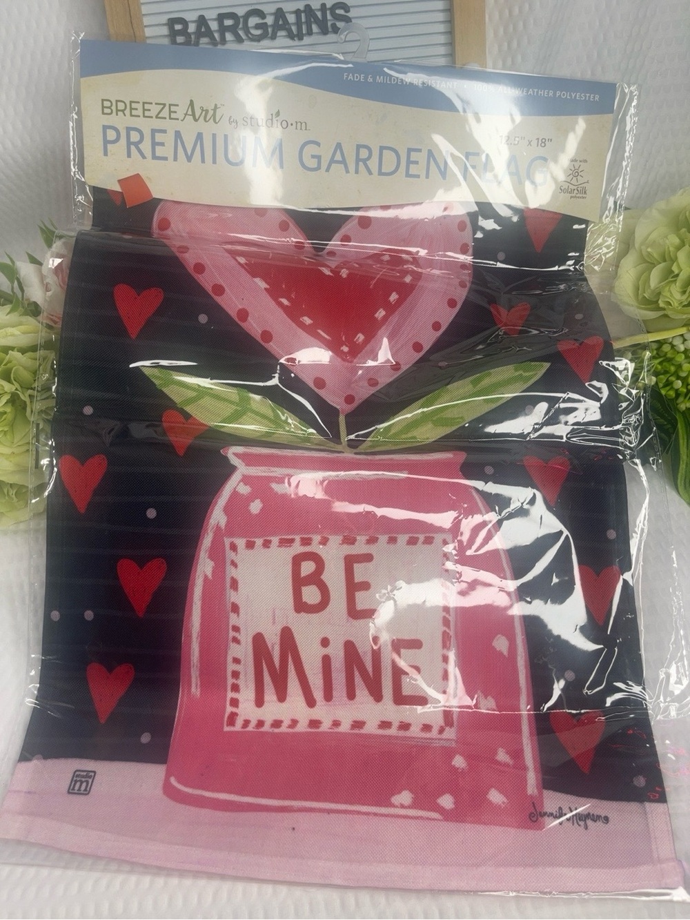 Studio M BreezeArt “Be Mine” Valentine Garden Flag 12.5” x 18” Premiu Decor NWT